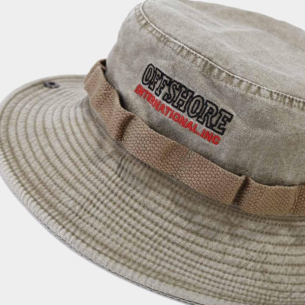 Embroidered Washed Cotton Bucket Hat, Lightweight Sun Cap for Men Women, Outdoor Travel Fishing UV Protection Fisherman Hat