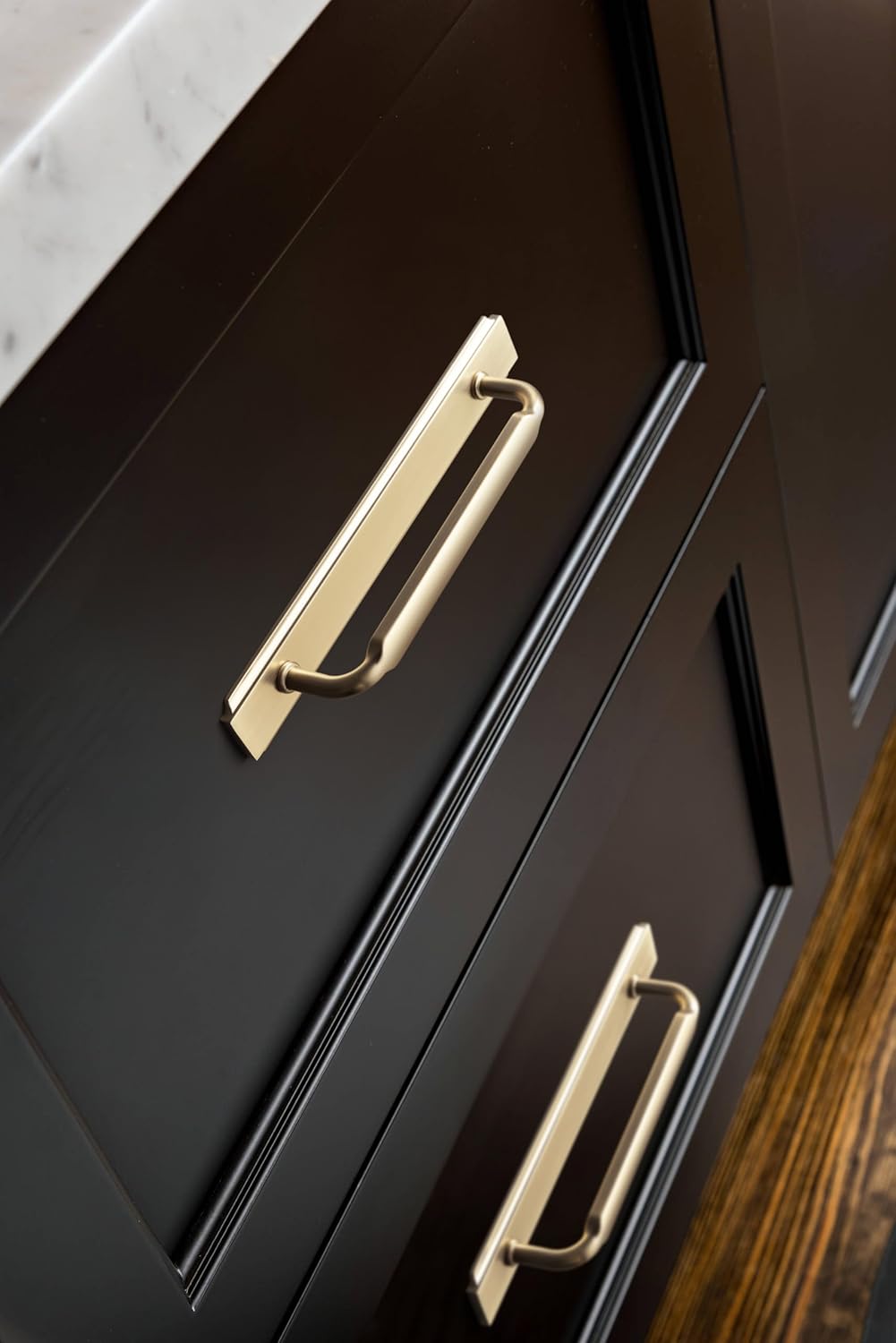 Goo-Ki 2 Pack Cabinet Pulls Handles with Back Plate Spacer, 7.5 Inch Hole Center Champagne Bronze Zinc Alloy Kitchen Hardware for Bar Drawer,2202-UBR-192-G020