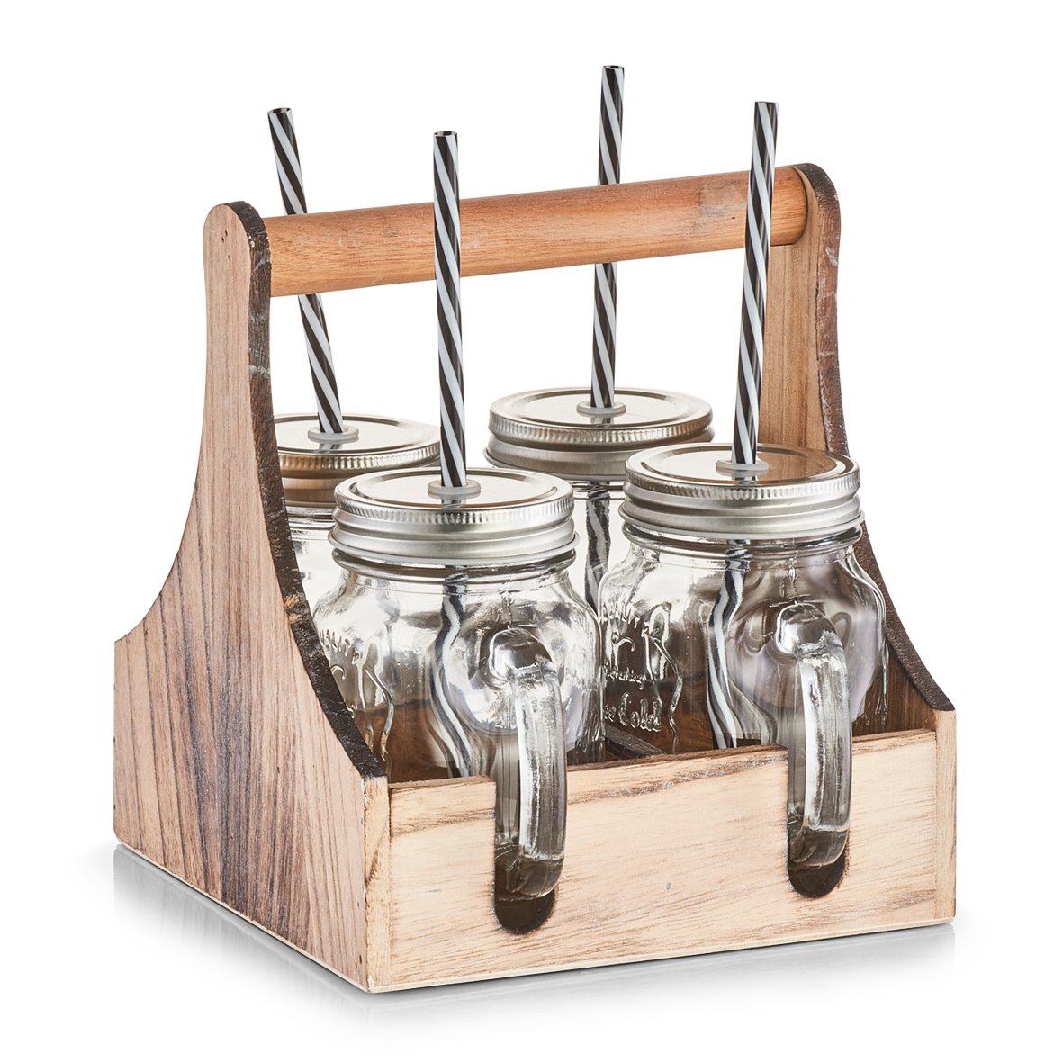 Zeller drinking glasses with box, Glass, Transparent/Natur, 20 x 22 x 22 cm