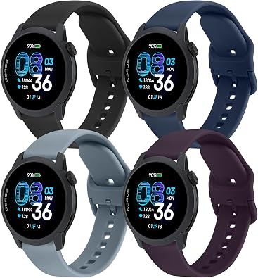 AK 4PACK Bands Compatible with COROS PACE 4 / PACE 3 / Pro/APEX 2 Pro/APEX Pro/APEX 46mm Men Women, 22mm Soft Sport Replacement Strap for Coros Pace 4/3 Watch