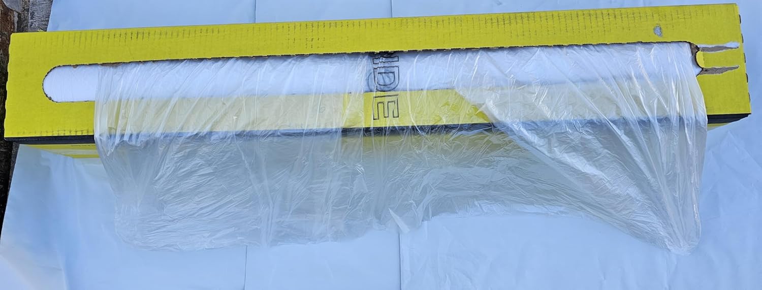 16' X 350' 10 Micron Corona Treated Anti-Static Self Clinging Plastic sheeting Body Shop Paint Protection and Home Improvement Drop Cloth