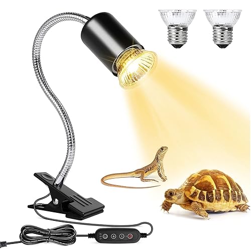 Reptile Heat Lamp, UVA UVB Reptile Light with 360° Rotatable