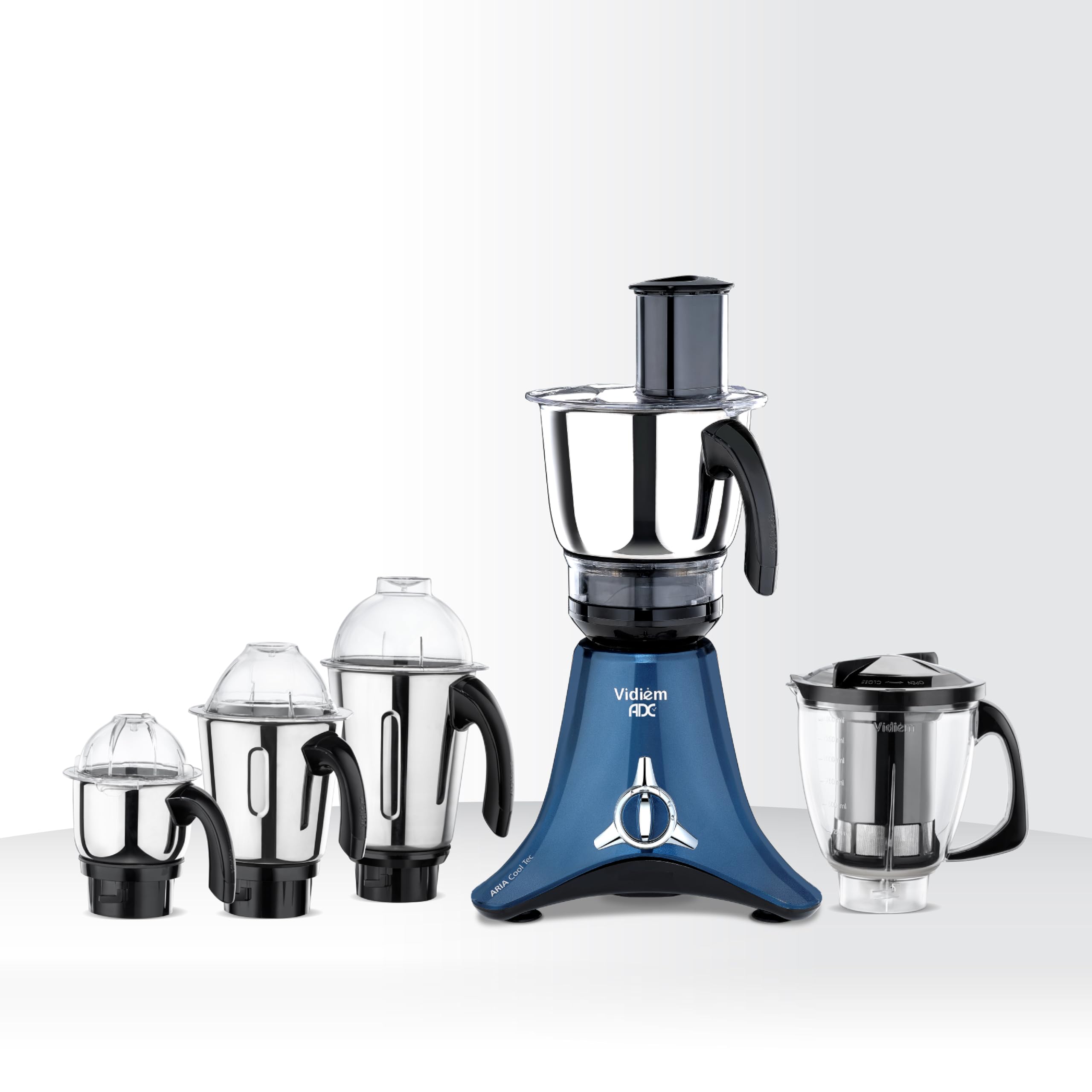 Vidiem Vstar ADC Azure Blue 1000W MIXER GRINDER | 1000 Watts with 5 Jar In-1 Juicer |5 Leakproof Multi Purpose Self-Lock Jars, For Wet And Dry, Chutneys, Curries & Powders | 1000 Watts Mixer|ABS Body-image-22