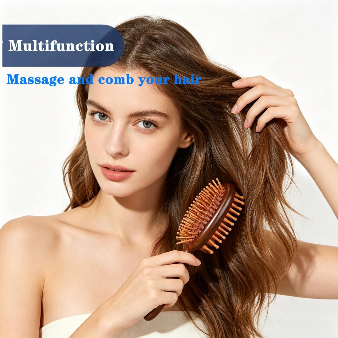Scalp Massager Hair Growth Brush,Head Massager Scalp Stress Relax Dandruff Comb,Wooden Scalp Exfoliator Head Scratcher,Unisex (Sandalwood)