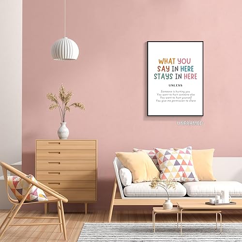 Miniatura 9 de xbsifyiooa Póster de confidencialidad What You Say In Here Stays In Here, psicología de la salud mental, terapia de oficina, arte de pared,