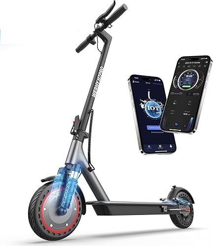 Vista 80 de Electric Scooter, 10"/8.5" Solid Tire, 500W/350W Powerful Motor & 19/22 MPH Top Speed, 28/25/22/16 Miles Long Range, Folding E Scooter with Dual