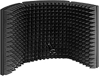 Vista 8 de Aokeo Premium Aislamiento Escudo para grabación, Plegable, Ajustable para Estudio Grabación, panel de Micrófono de Aislamiento, Construido