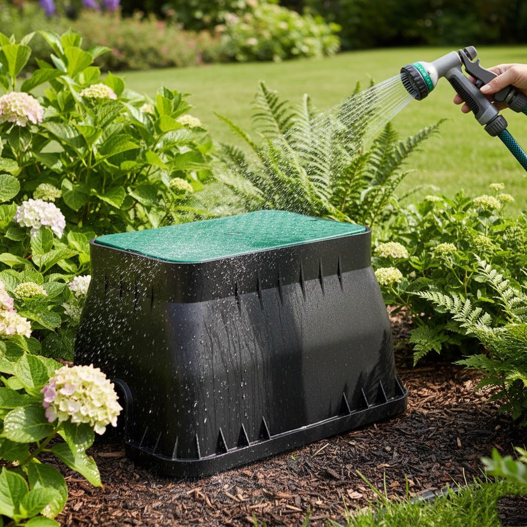 Suinga Pozzetto di Irrigazione Rettangolare Jumbo 50x64x30 cm | Contenitore per 4-7 Elettrovalvole o Accessor