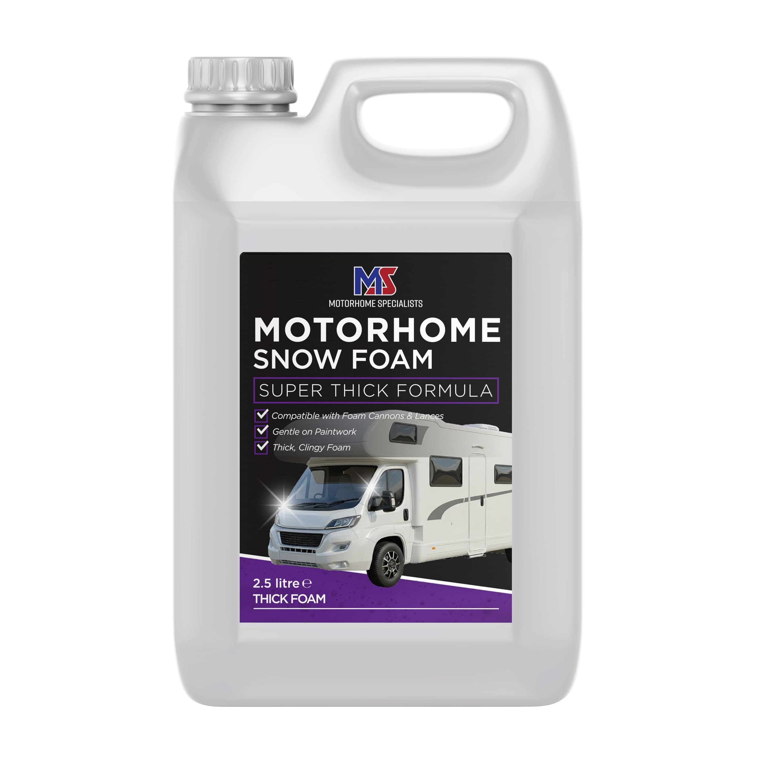 Motorhome Specialists - Snow Foam 2.5L - Thick Foaming Pre-Wash for Motorhomes, Caravans & Campervans - Paint-Safe Detergent for Tough Dirt Removal