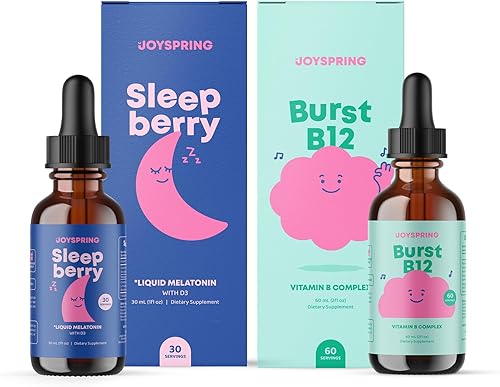 JoySpring SleepBerry y Vitamina B Complejo Líquido para Niños