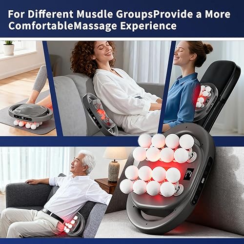 Miniatura 7 de Pistola de masaje de 16 cabezas, masajeador de percusión de tejido profundo para aliviar el dolor, masajeador muscular eléctrico de mano, espalda,