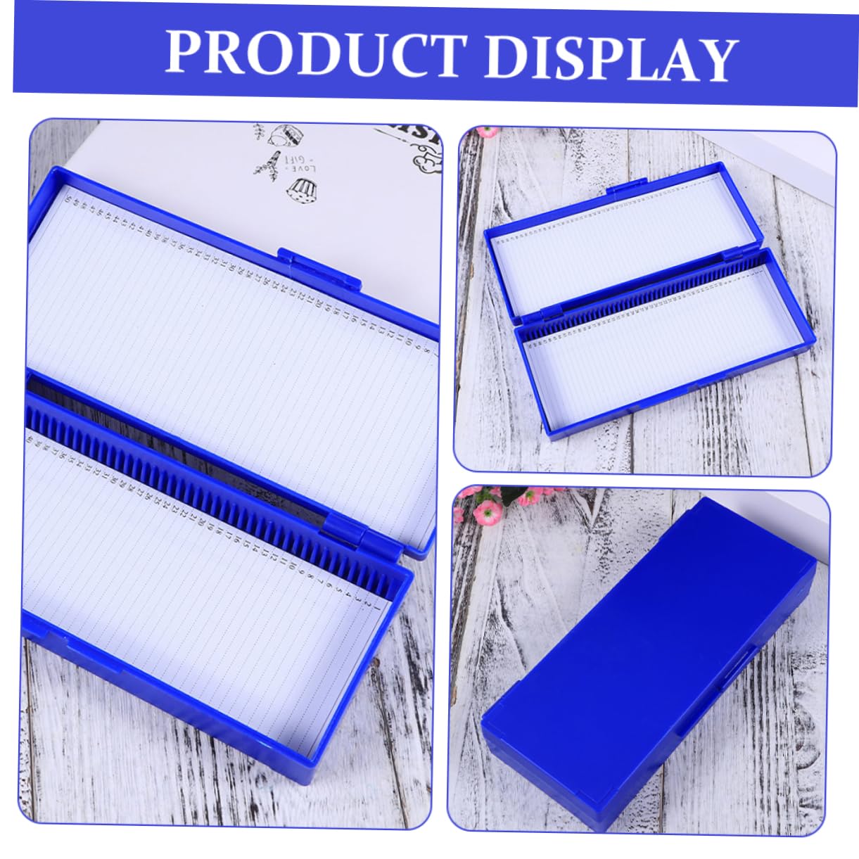CIYODO 2pcs Microscope Slides Case Storage Tray Glass for Microscope Accessory Lab Science Supplies Reusable Slide Storage Box