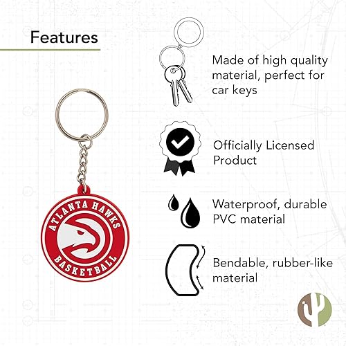 Miniatura 14 de Desert Cactus NBA Keychain – Official National Basketball League Keys Holder for Car, Backpack – Eastern Conference Gift(PVC)