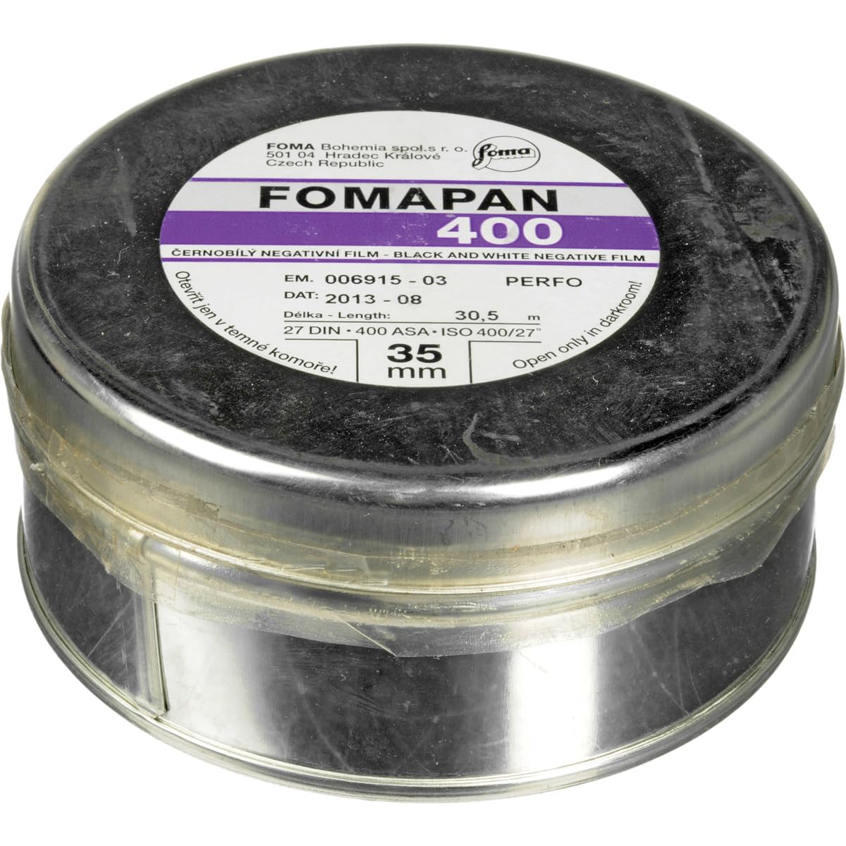 Foma Fomapan 400 ISO Black & White negative film, 35 mm x 30,5 m.