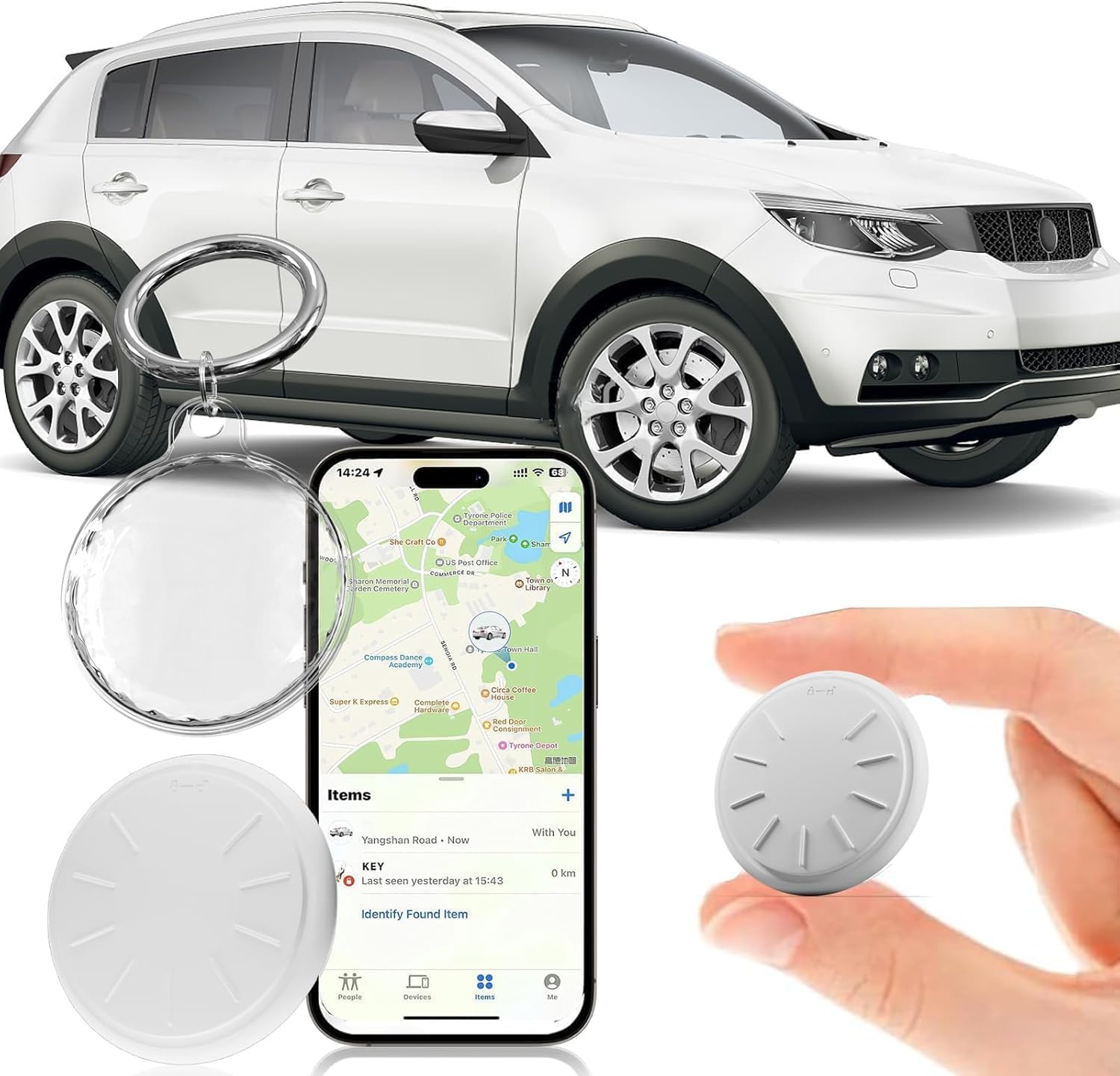Air Tags-1 Pack,Key Tracker Item Finder Works with Apple Find My(iOS Only),Bluetooth Tracker Tag for Luggage,Key,Backpack,Super Lightweight,Comes with Beautiful Keychain and Waterproof Case-image-46