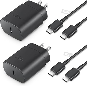10ft Android Telefon  arj Cihaz  ile 25W Tip C  arj Cihaz , 2 Paket Tip C S per H zl   arj Cihaz