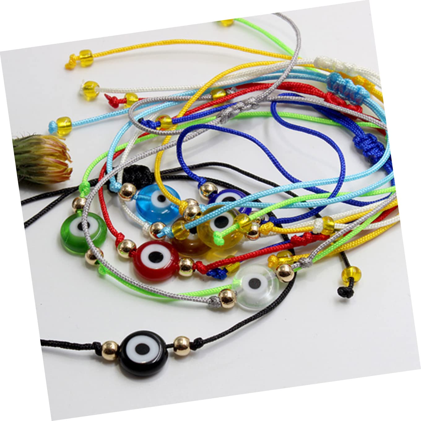 Beaupretty 48piezas Pulsera Trenzada Ajustable Amuleto De Ojo Turco Para Mujeres Niñas y Niño Niña Para Eventos y Protección