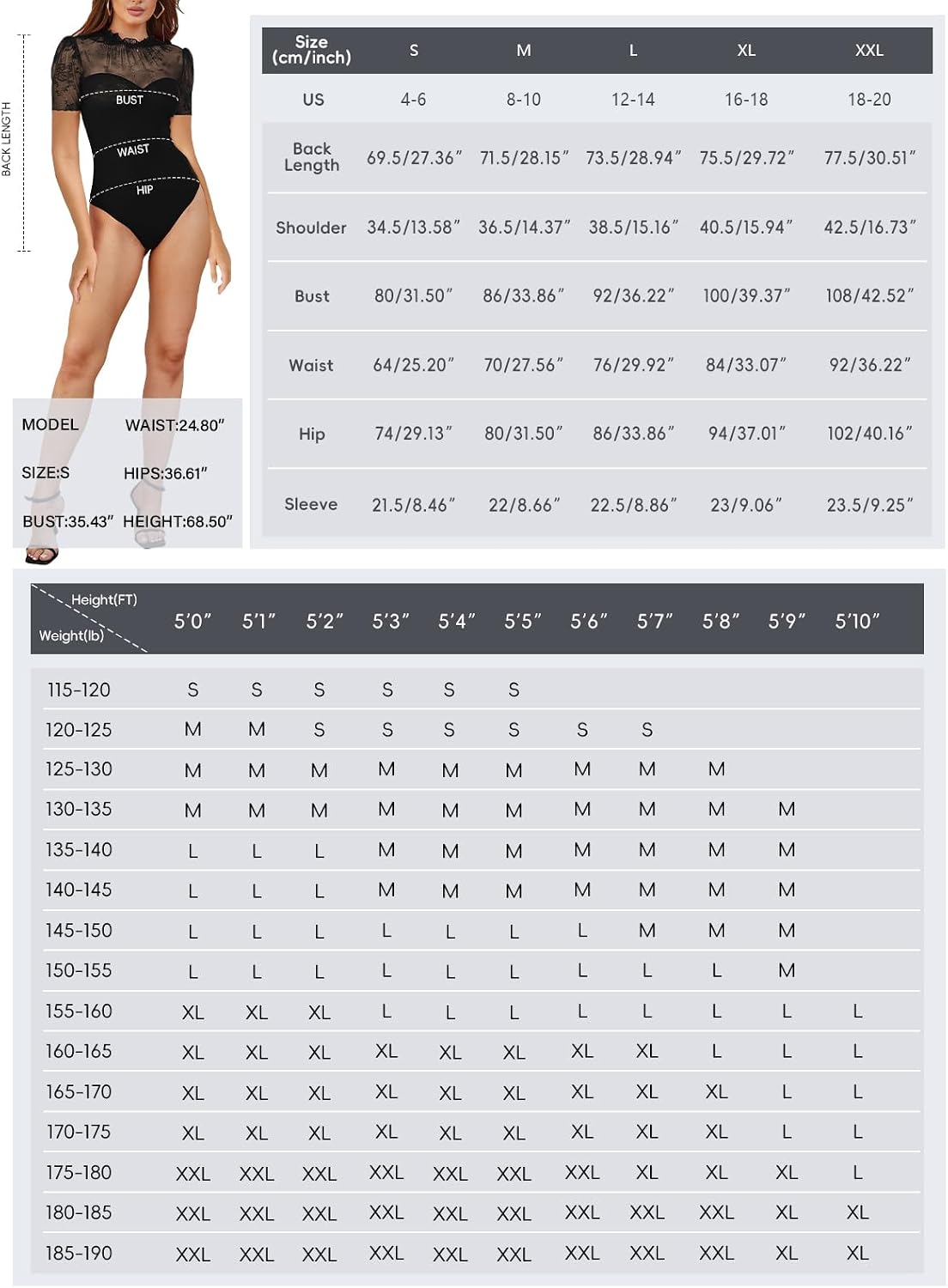 Pasgreson Women's Sexy Lace Sheer Mesh Bodysuit Long Sleeve See Through Going Out Tops Party Night Out Romper Club Outfits