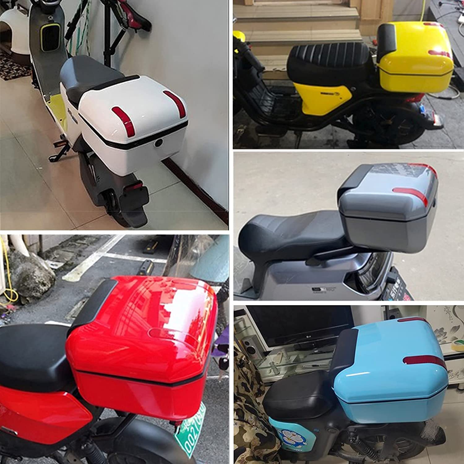 45L Motocykl Top Box Wodoodporne, Bezpieczne etui do przechowywania kasków z zamkiem i odbłyśnikami do skutera Lowrider, trwały uchwyt do bagaży ABS, łatwa instalacja uniwersalne pudełko ogonowe