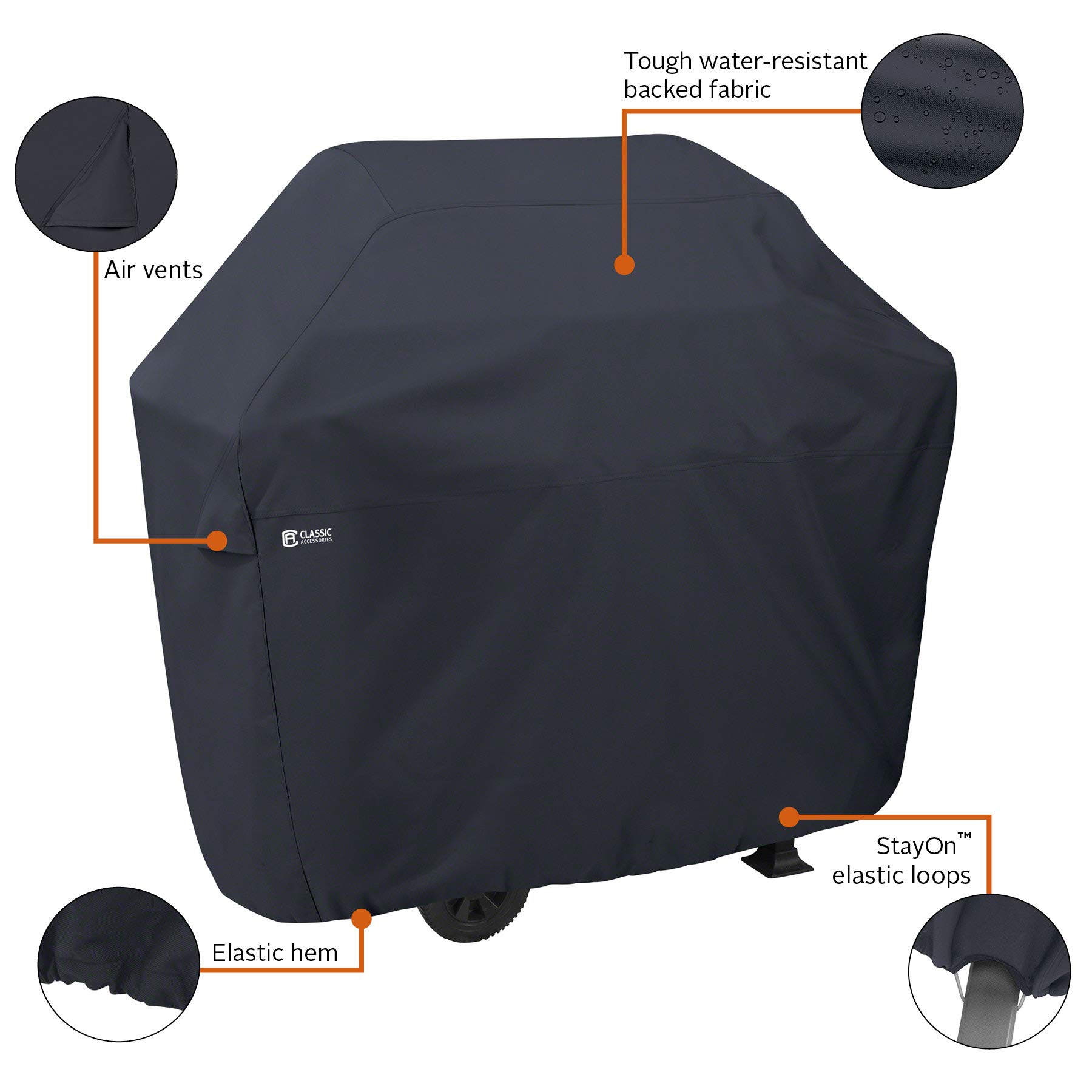 Classic Accessories wodoodporne 180 cm pokrowiec na grilla z zestawem narzędzi do grillowania