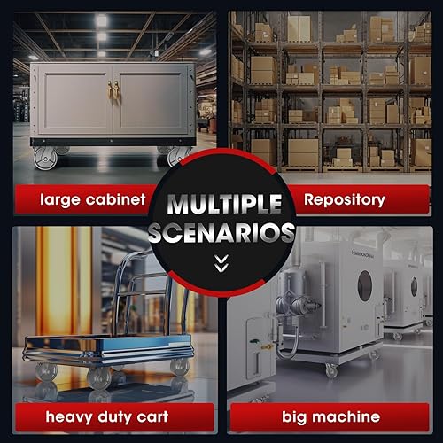 Miniatura 7 de Ruedas giratorias de metal de 6 pulgadas, juego de 4 ruedas de acero resistentes, ruedas giratorias con freno, ruedas industriales de bloqueo,