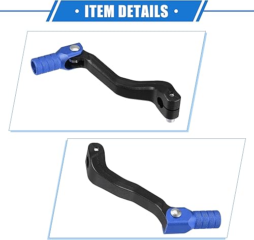 Vista 5 de Palanca de cambio de motocicleta VekAuto, palanca de cambio con pedal universal para motocicleta, aluminio plegable, aleación azul negro