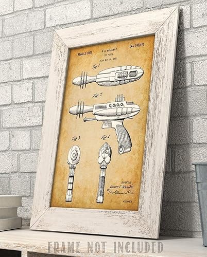 Miniatura 3 de Retro Toy Raygun Patent - Genial arma de ciencia ficción, decoración de guardería y sala de juegos, póster de arte de pistola láser, gran regalo