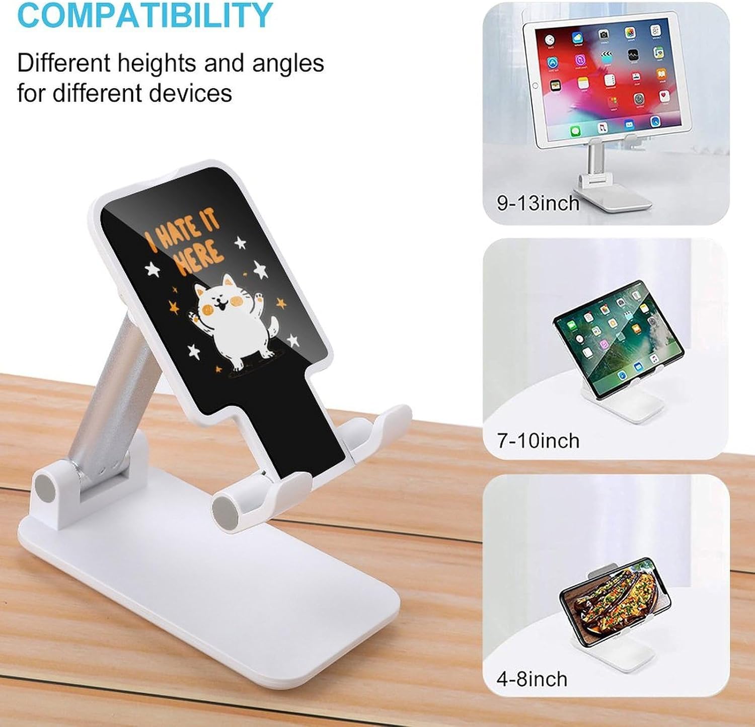 I Hate It Here Cat Cell Phone Stand for Desk Phone Holder Mount image 3