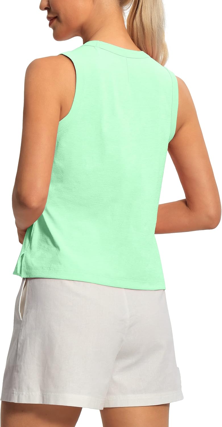 Miniatura 3 de Hiverlay Workout Tank Tops for Women Sleeveless Athletic Cropped Tank Top Sports Gym Muscle Running Shirts