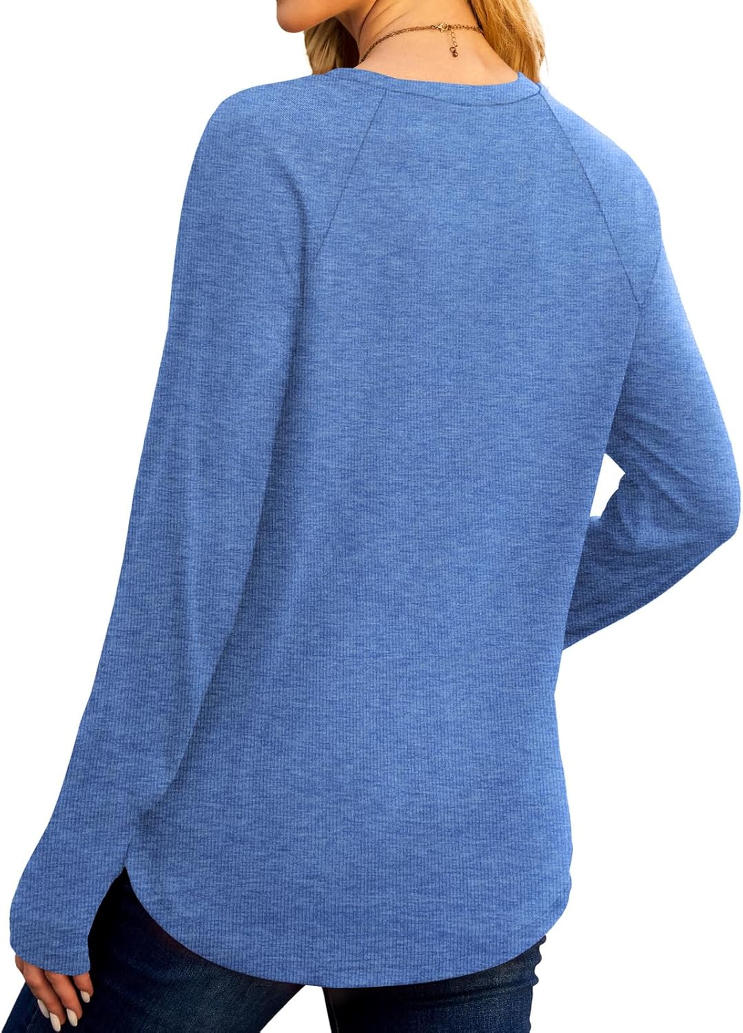 Womens Long Sleeve Tops Crew Neck T Shirts for Women Tunic Tops with Thumb Holes Fall Outfits for Women 2025 - Image 3