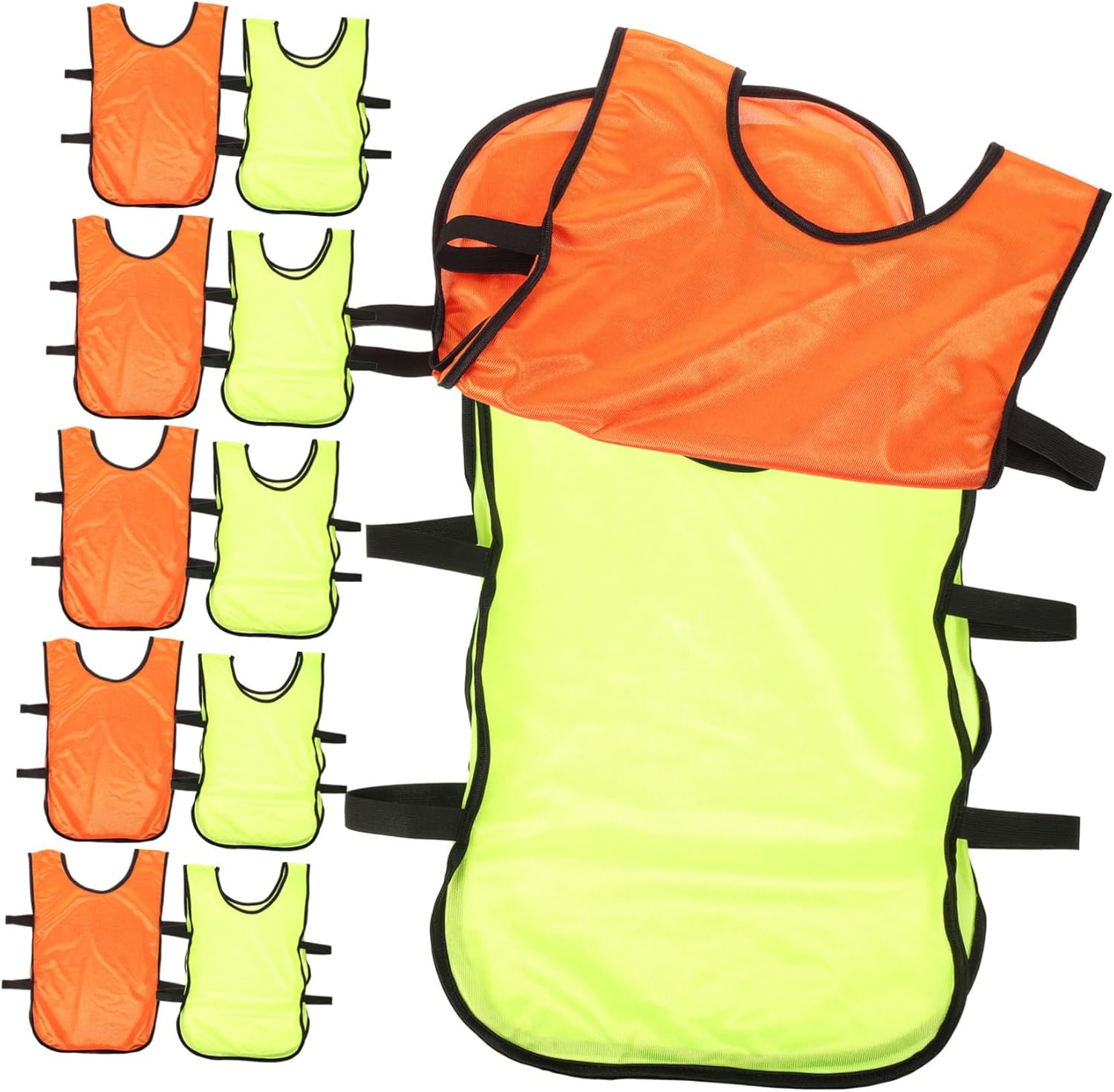 12pcs Reusable Basketball and Soccer Training Vests Quick-drying Pinnies for Youth and Adults Lightweight Breathable Sports Jerseys Fluorescent
