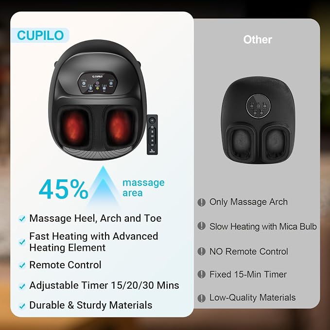 Masajeador eléctrico para pies con calor y control remoto miniatura 3