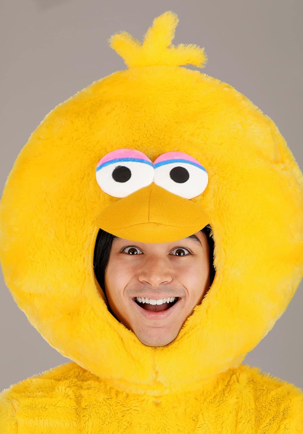 Adult Sesame Street Big Bird Halloween Costume | Cartoon Character Outfit with Tunic, Pants, Headpiece, Gloves, & Shoe Covers