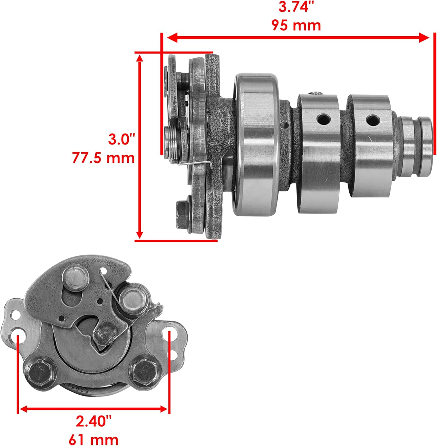 Caltric Camshaft Assembly Compatible with Yamaha Grizzly 700 YFM700FG 4x4 2007 2008 2009 2010 2011 2012 2013