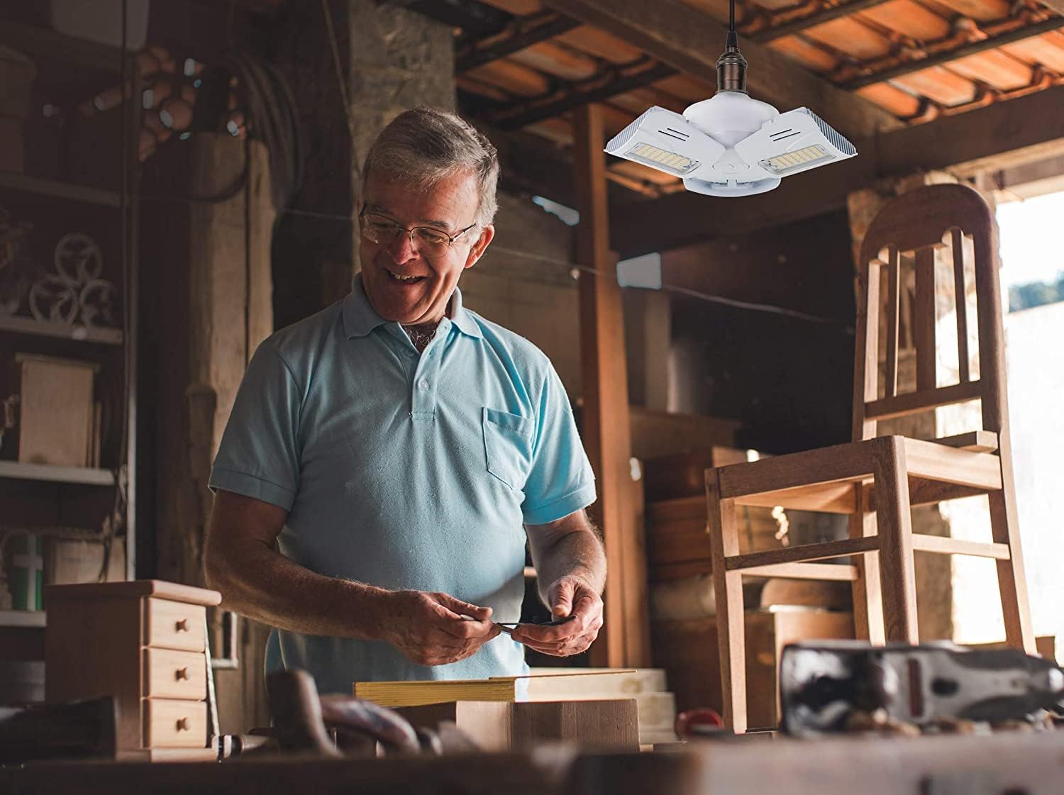 Satco S13119 60W/LED/UTL/MB/4000K/MOTION, White