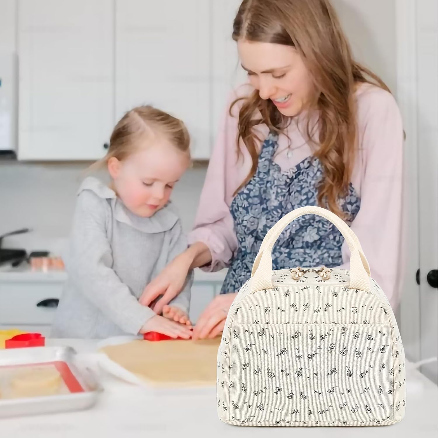 BTOOP Lunch Box for Women Men Cute Corduroy Lunch Bags Large Capacity Insulated Lunch Tote Bag For Work Travel Or Picnic - Image 3