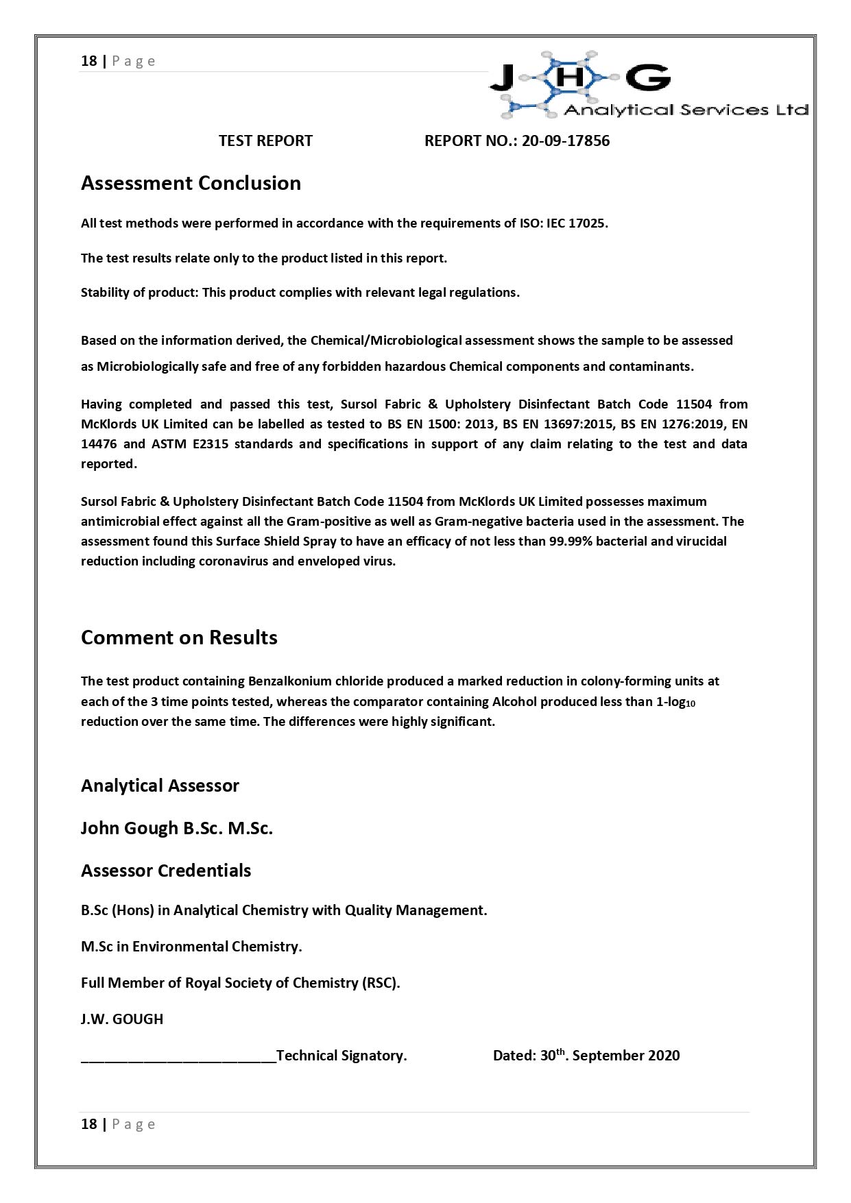 4lite, SurSol AlcoholFree Medical Grade Fabric Upholstery Disinfectant