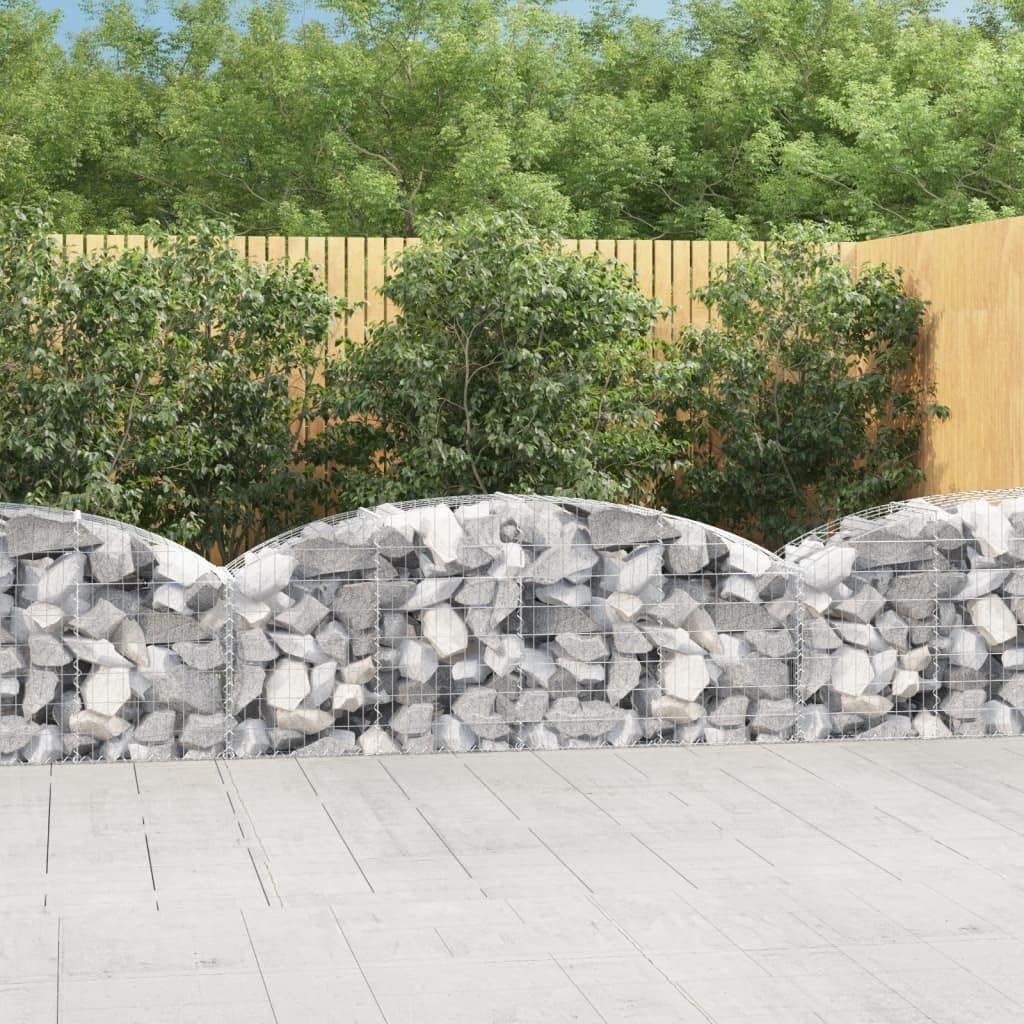 Arched Galvanized Iron Gabion Basket 39.4 x 11.8 x 15.7/23.6 in Heavy-Duty Rust-Resistant Outdoor Decorative Barrier Retaining Wall for Garden Patio Backyard