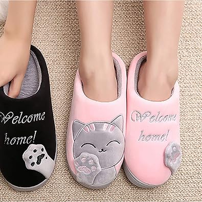 techcity Women's & Men's Comfort Memory Foam Slippers Breathable Fuzzy Slip on Clog House Shoes w/Indoor Outdoor Anti-Skid Sole