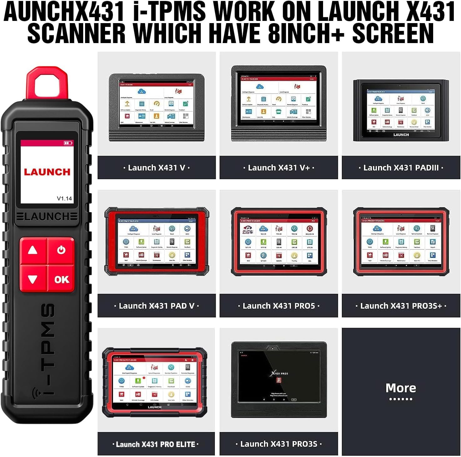 LAUNCH X431 TSGUM TPMS Testeur Pression Pneu,Activation/Lecture/Apprentissage/Programmation des Capteurs,TSGUN Manomètre Pression Pneus pour 98% des Véhicules TPMS Mondiaux.