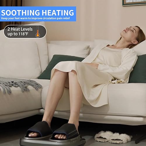 Miniatura 5 de ANPODE Máquina masajeadora de pies con calor profundo amasado, compresión, Shiatsu, promueve la circulación sanguínea para neuropatía, bienestar y