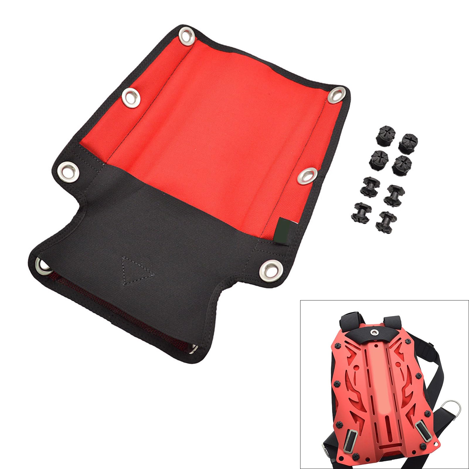 Dive Backplate Nylon Heavy Duty Technical Scubas Diving Diver Harness Backplate Back Plate Pad Stainless Steel Eye