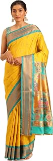 Varkala Silk Sarees Women's Kadiyal Soft Silk Pheshwai Nath Paithani Saree With Blouse Piece Price In India