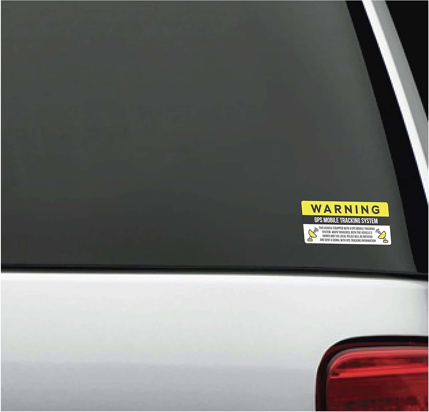 Anti-Theft Car Vehicle Stickers with GPS Tracking Warning (Pack of 6 Decals)