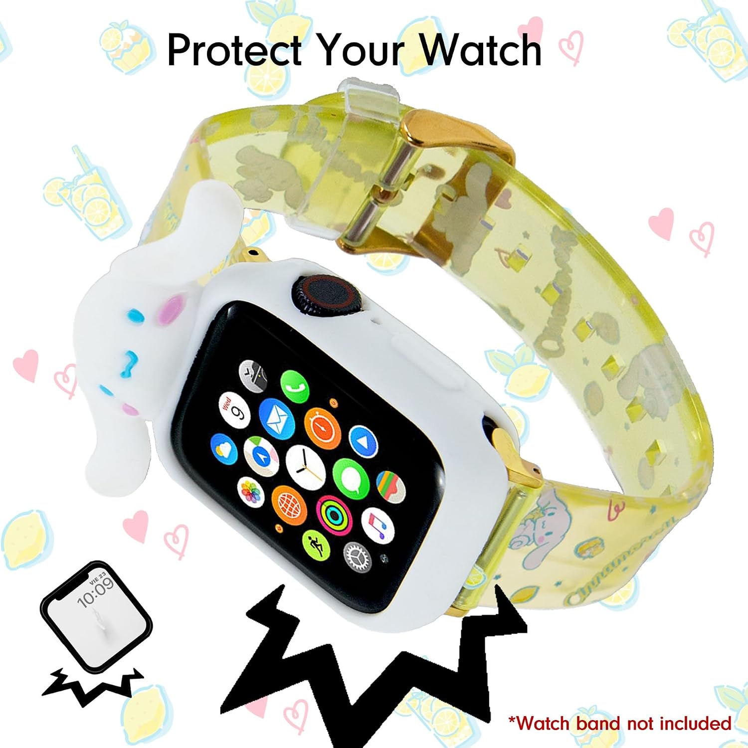 Sonix x Sanrio Apple Watch Cover | Bumper Case for Apple Watch | Protective Silicone Cover | Fits 38mm/40mm/41mm | Cinnamoroll - White image 3