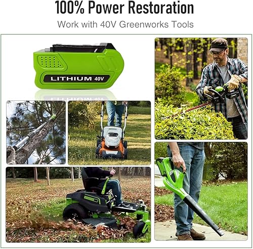 Miniatura 6 de Batería de litio de 40 V 6.0 Ah de repuesto para batería GreenWorks 29472 29462 GreenWorks 40V G-MAX Power Tools 29252 20202 22262 25312 25322 20642