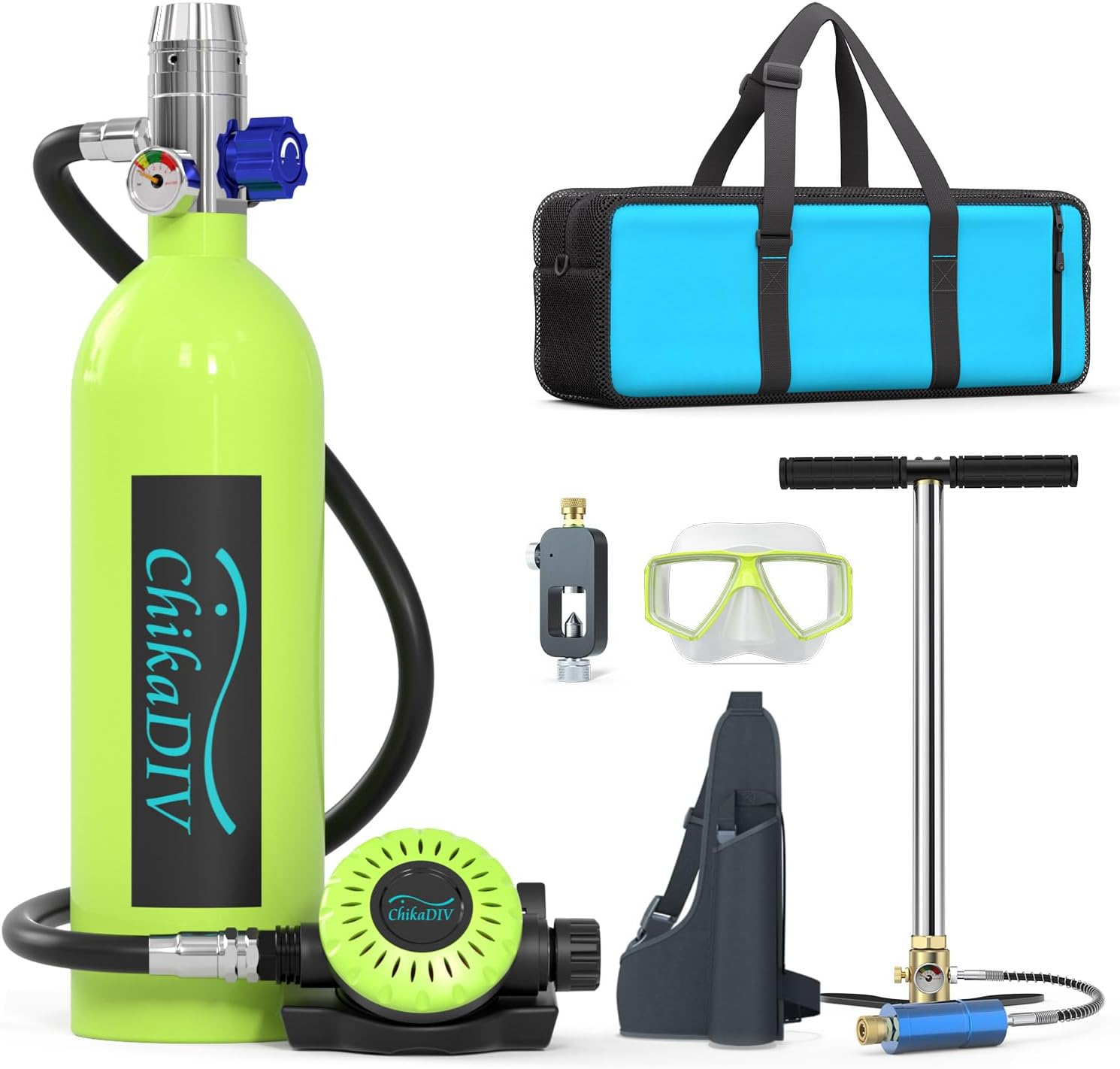 Mini Scuba Tank, 1L Lung Tank Underwater Breathing for Snorkeling & Scuba Diving Tank for Exploration Emergency