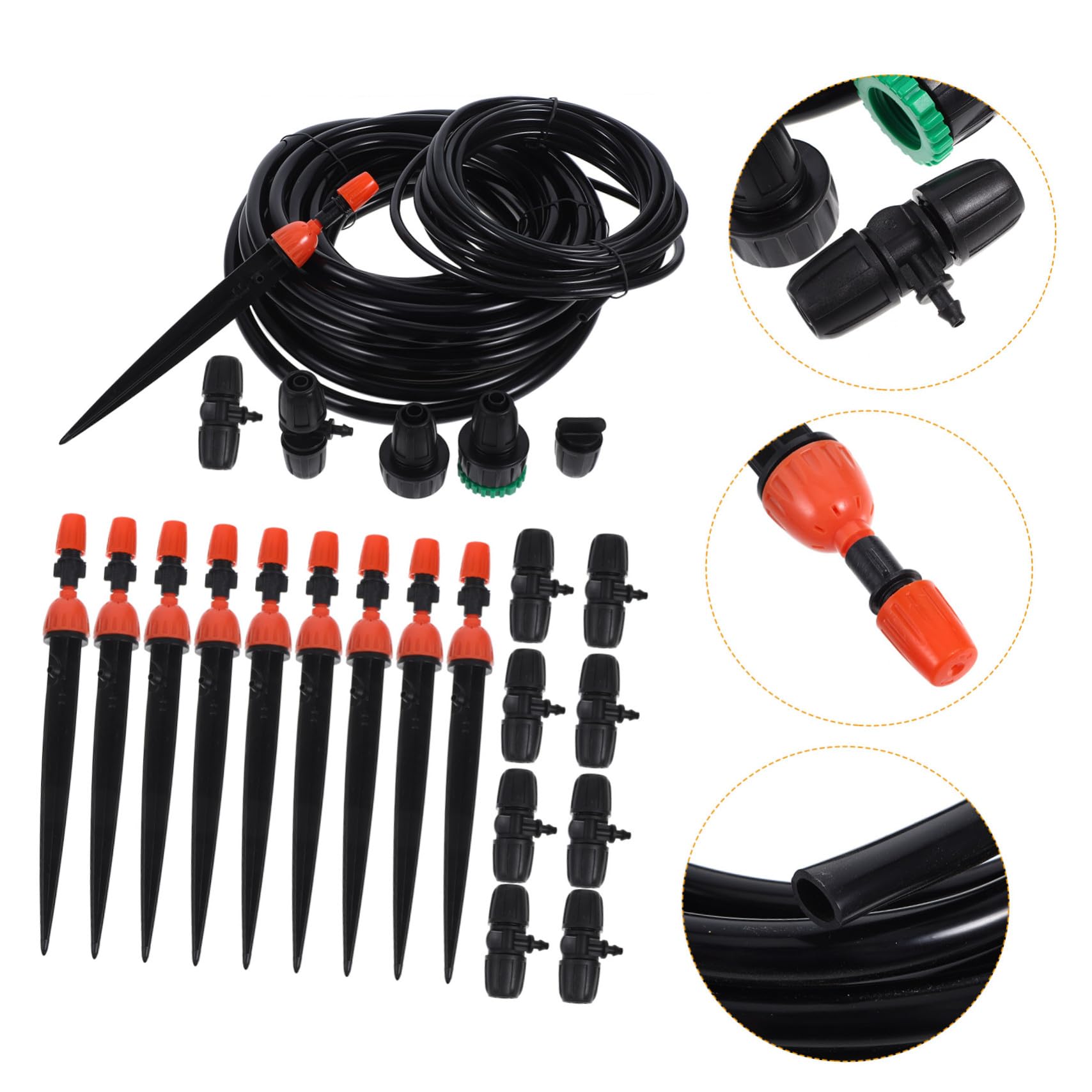 Kit Completo di Irrigazione a Goccia per Prato, Piante Esterne e Orto Timer Automatico Nebulizzazione Regolabile e Attrezzature da Giardino per Balconi, Prati e Aiuole Rialzate