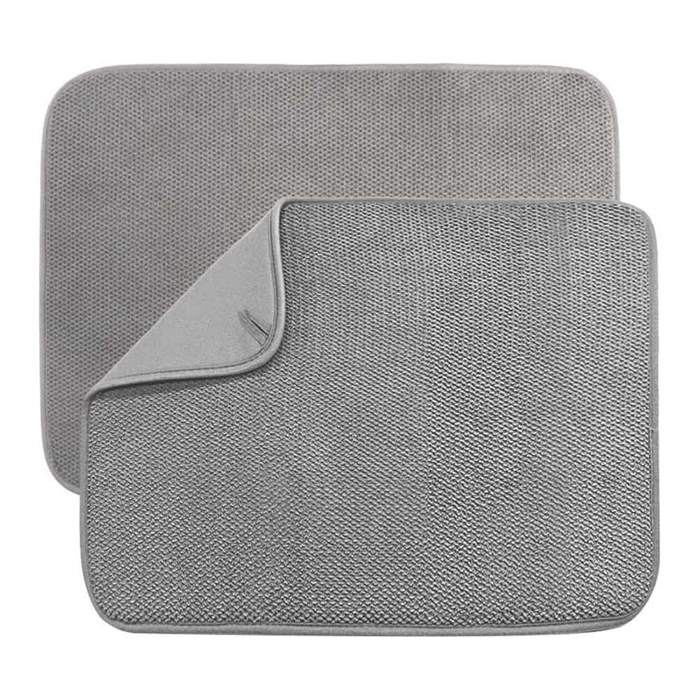 CTRLZS 2 Pack Microfiber Dish Drying Mat,Absorbent Dish Drainer Kitchen Counter,Super Absorbent Dish Drying Pads 20X15 Inch(A)
