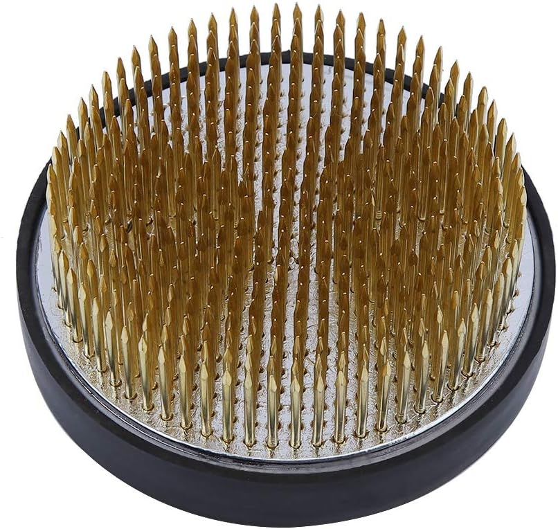 Gavigain Round Ikebana Arranging Tools - Art Fixed Arranging Tools,Fixed Alignment Tool for Flower Arrangement, Suitable for Home & Professional Use (80mm Diameter Copper Needle (with Sheath))